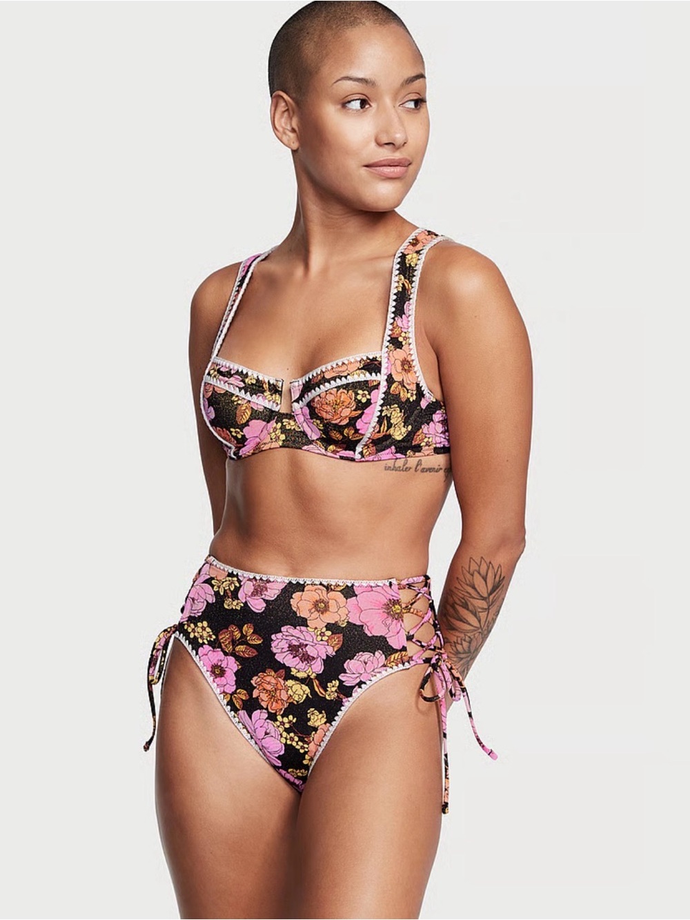 Victoria’s Secret Floral High-Waist Bikini Set 36D / Large – New- Never Worn